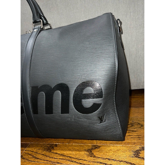 Louis Vuitton Keepall Bandouliere 55 Supreme Black Epi Weekend Travel Duffle Bag - Picture 5 of 12